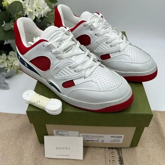 Men’s Gucci basket trainer sneakers size 9 made in Italy